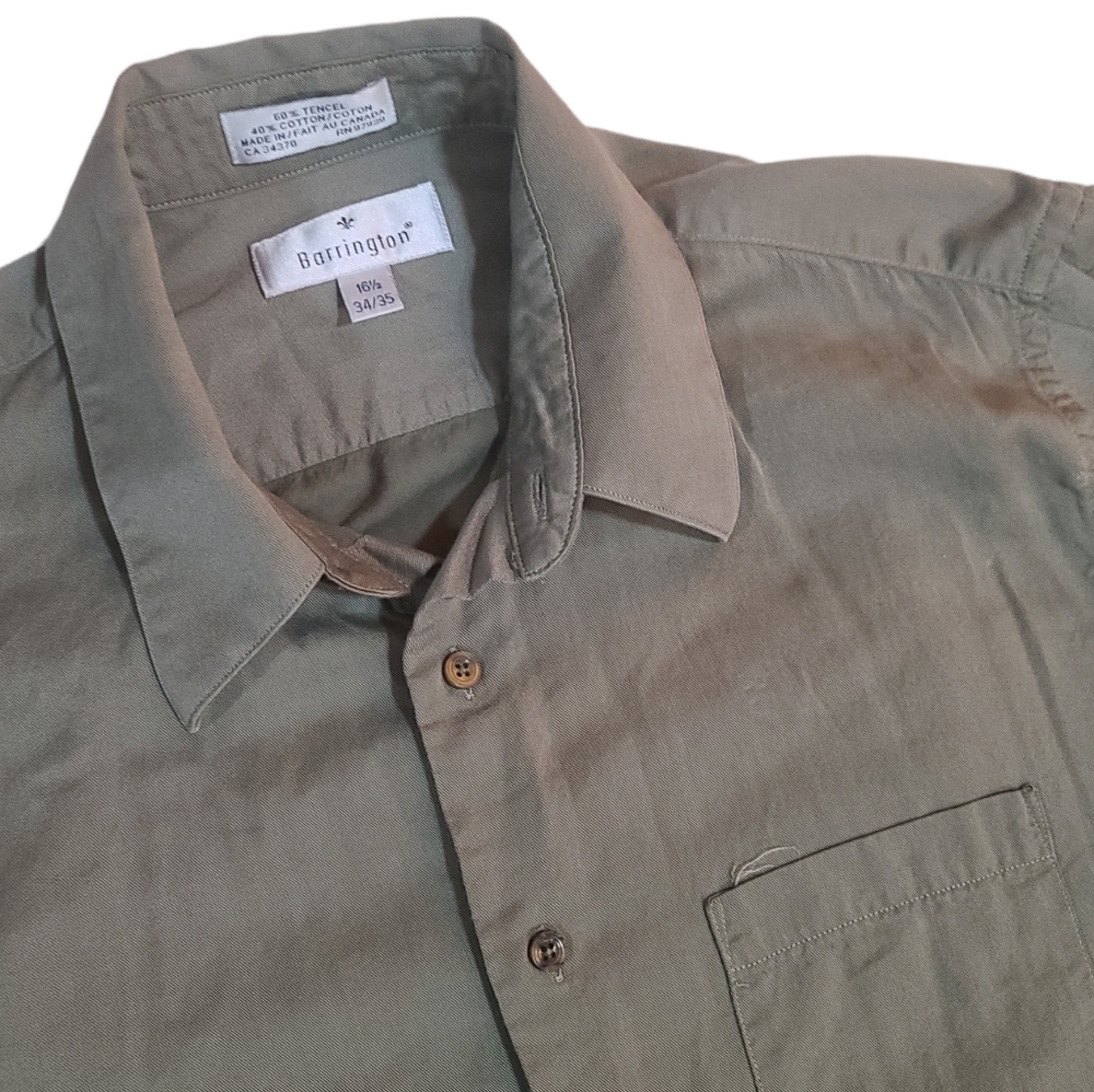 Barrington Men's Olive Green Long Sleeve Button Down Shirt